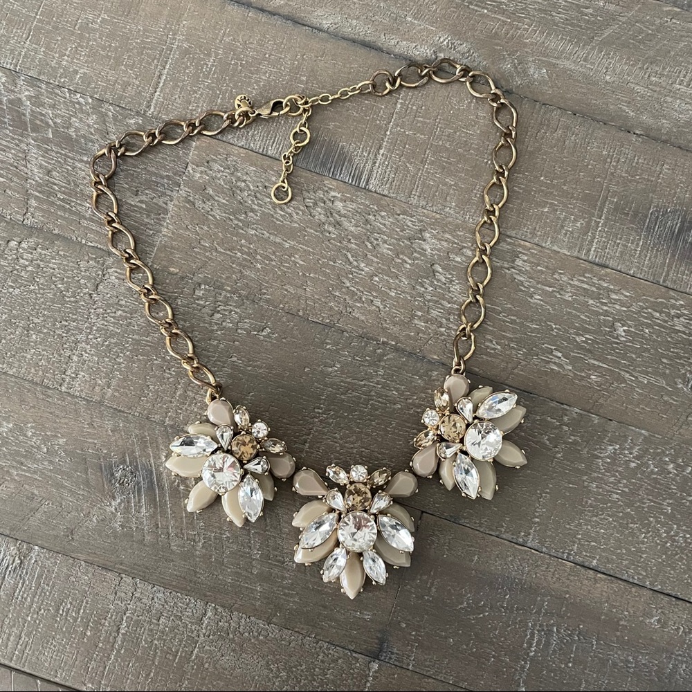 J.Crew Gold and CZ Statement Necklace